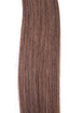 50 delar silkeslen rak nagelspets/U-spets Remy Hair Extensions Light Chestnut(#8) 3 small