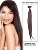 50 pièces Silky Straight Remy Nail Tip/U Tip Extensions de cheveux Brun moyen (#4) 0 small