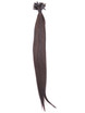 50 extensiones de cabello con punta de uñas Remy rectas y sedosas/punta en U marrón medio (#4) 1 small