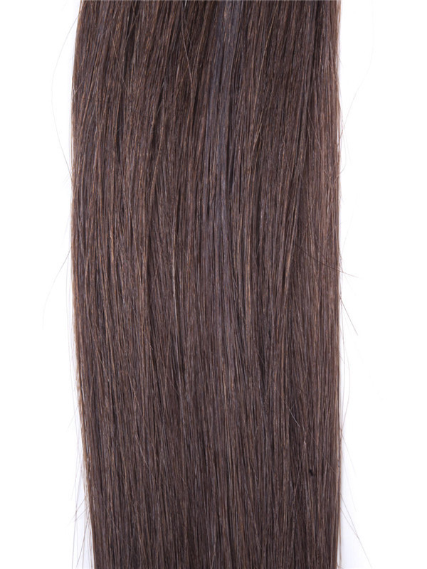 50 pièces Silky Straight Remy Nail Tip/U Tip Extensions de cheveux Brun moyen (#4) 3