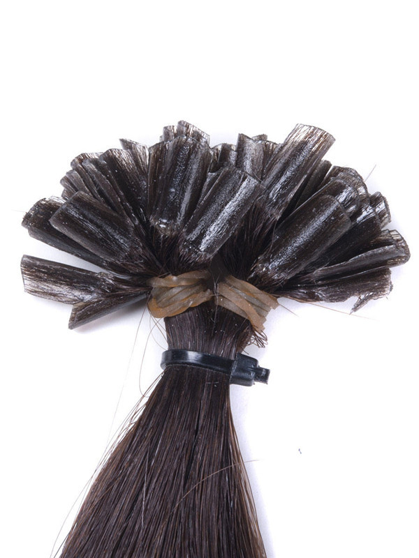 Extensões de cabelo com ponta de unha remy reta sedosa de 50 peças/ponta em U marrom escuro (nº 2) 3