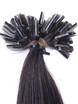 50 extensiones de cabello con punta de uñas Remy rectas y sedosas/punta en U, color negro natural (#1B) 3 small
