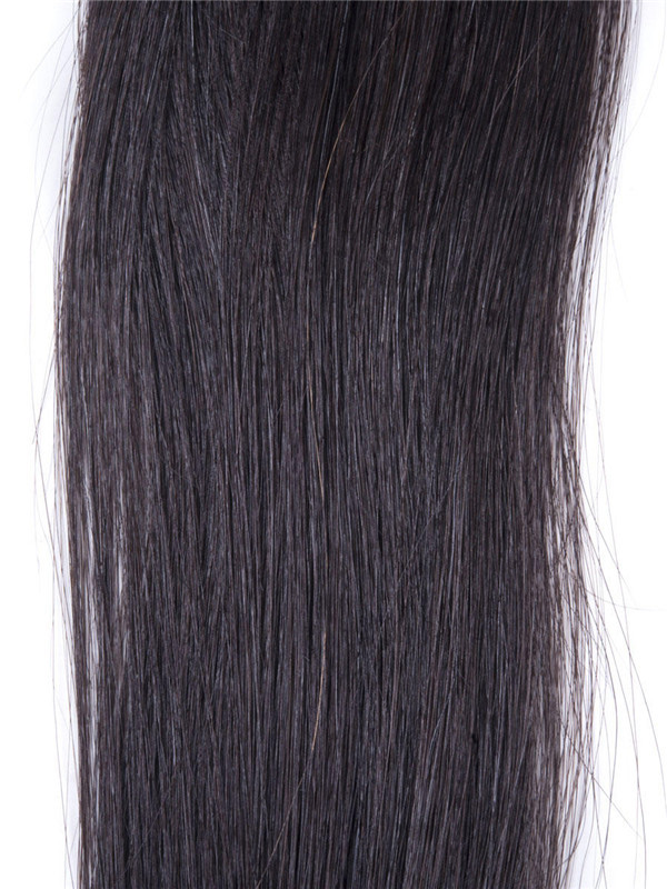 50 extensiones de cabello con punta de uñas Remy rectas y sedosas/punta en U, color negro natural (#1B) 4