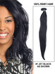 50 extensiones de cabello con punta de uñas Remy rectas y sedosas/punta en U, color negro azabache (n.º 1) 1 small