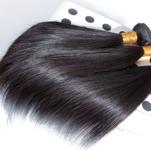 4 faisceaux de cheveux brésiliens vierges naturels soyeux noirs 8A 0