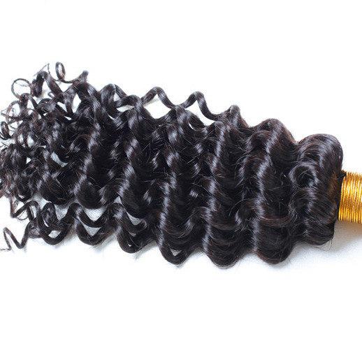 Pacotes de cabelo virgem brasileiro de ondas profundas preto natural 1 peça 0
