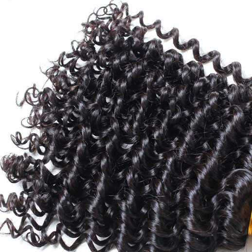 Paquetes de cabello virgen brasileño de onda profunda Negro natural 1pcs 1