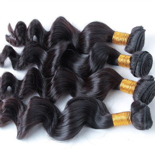 3 piezas / lote Natural Negro 8A Suelto Brasileño Virgin Hair Weave 0
