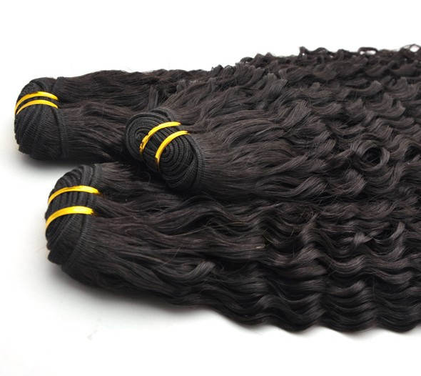 Extensiones de cabello indio virgen de grado 7A Romance Curl Natural Black (# 1B) 2