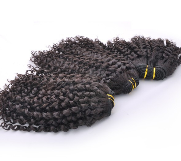 Extensiones de cabello indio virgen 7A Kinky Curl Natural Black 1