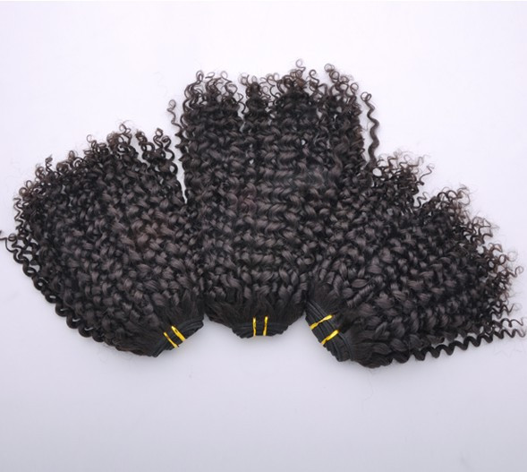 Extensiones de cabello indio virgen 7A Kinky Curl Natural Black 4
