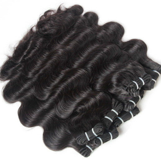 2pcs 7A Onda del cuerpo Virgin Indian Hair Weave Natural Black 2
