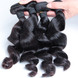 1 bunt 8A Malaysian Virgin Hair Weave Loose Wave Natural Black 0 small