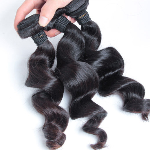 1 bunt 8A Malaysian Virgin Hair Weave Loose Wave Natural Black 1
