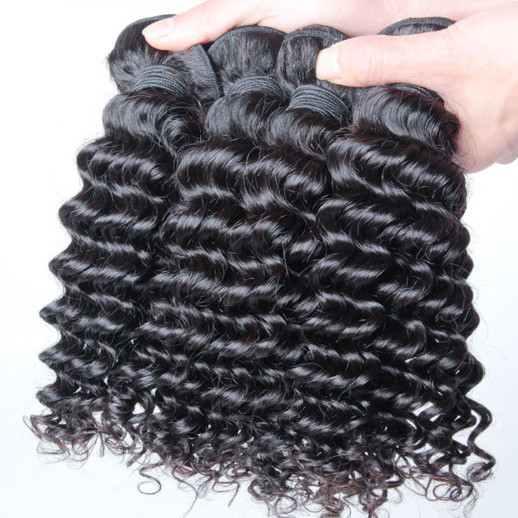 1 bunt 8A Malaysian Virgin Hair Weave Deep Wave Natural Black 1
