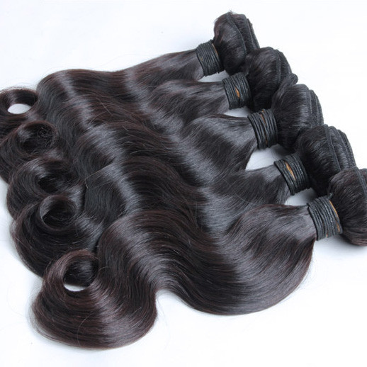 1 bundel 8A Maleisische Virgin Hair Weave Body Wave Natuurlijk Zwart 0