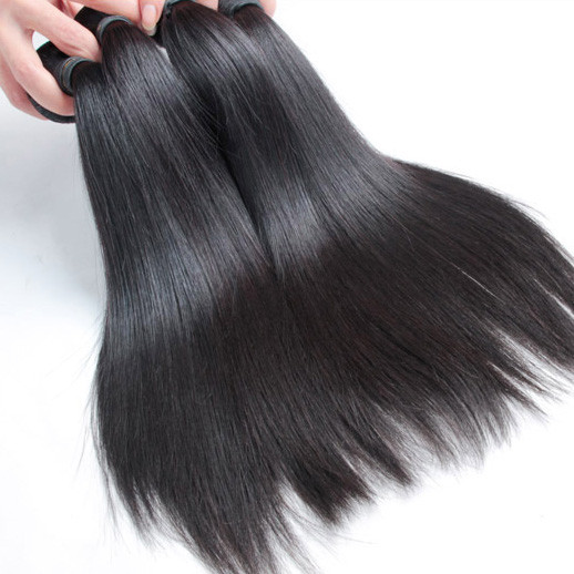 4 st 8A Silky Straight Malaysian Virgin Hair Weave Natural Black 1