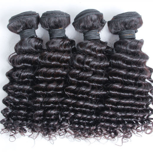 3 Stück 8A Virgin Malaysian Hair Weave Deep Wave Natural Black 0
