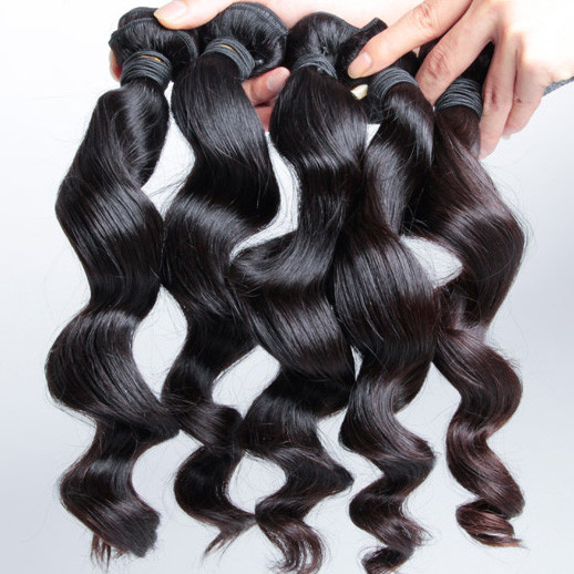 4 st 7A Loose Wave Malaysian Virgin Hair Weave Naturlig Svart Billigt Pris 0