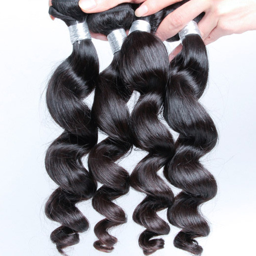 4 pacotes 8A virgem cabelo peruano solto onda preto natural com preço 1