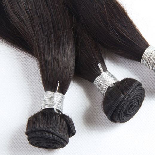1 peça 8A cabelo peruano virgem liso trançado preto natural 2