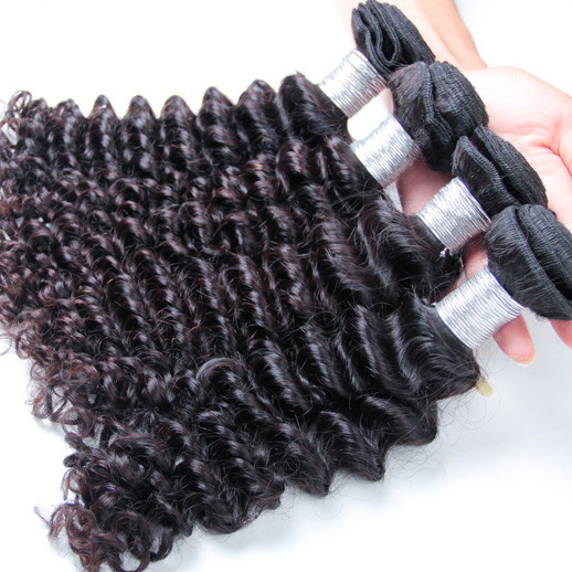 2 stk 8A Deep Wave Virgin Peruvian Hair Weave Natural Black 1