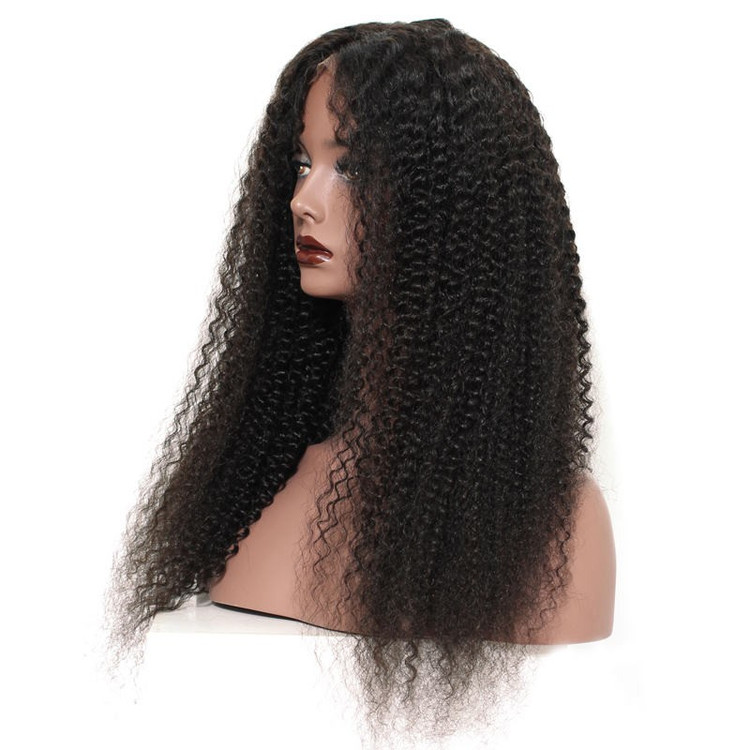 Kinky Curly Full Lace Wig, 100% cheveux vierges bouclés perruques pour femmes 0