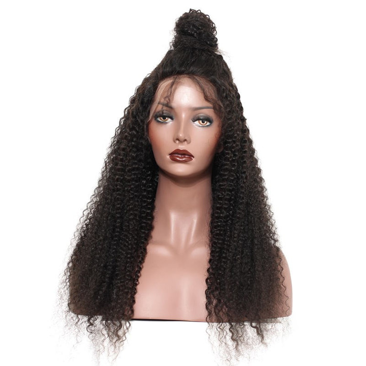 Kinky Curly Full Lace Wig, 100% cheveux vierges bouclés perruques pour femmes 1