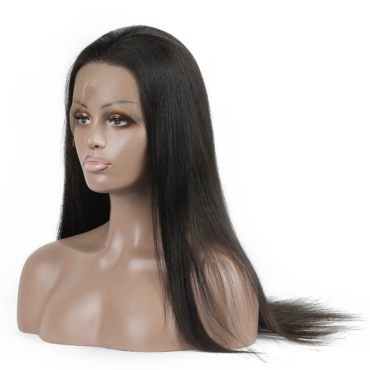 Perucas frontais longas retas de renda, peruca 100% cabelo humano 10-30 polegadas 0