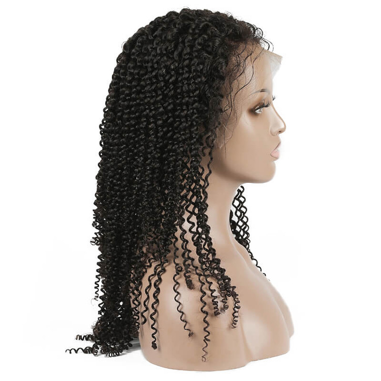Kinky Curly Lace Front Perücke, 100% reines Haar, lockige Perücken 8A für Frauen 1