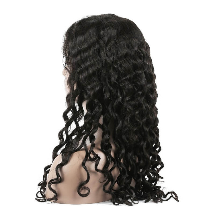 Pelucas onduladas de cabello humano con frente de encaje, 10-30 pulgadas lisas 1