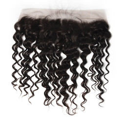 Frontal de cabelo brasileiro macio como seda, frente de renda de onda de água 13x4 polegadas