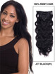 Jet Black(#1) Body Wave Deluxe Clip In Human Hair Extensions 7 stk