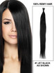 50 pièces Silky Straight Stick Tip/I Tip Remy Hair Extensions Jet Black(#1)