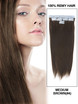 Cinta Remy en extensiones de cabello, 20 piezas, sedoso, liso, marrón medio (#4)