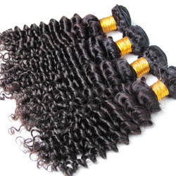 4 pacotes de cabelo virgem brasileiro 8A Deep Wave 8A preto natural
