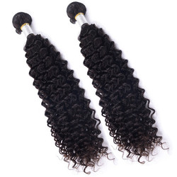 2 pcs/lot Kinky Curly Natural Black 8A Cheveux vierges brésiliens Weave All Inch
