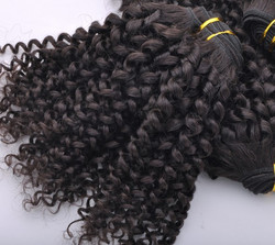 7A Maleisische Virgin Hair Weave Kinky Curl Natuurlijk Zwart