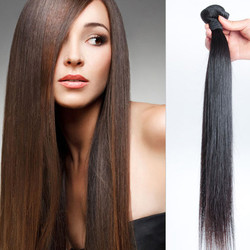 1 stk 8A Virgin Malaysian Hair Weave Silkeaktig Rett Natursvart