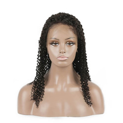 Kinky Curly Lace Front Wig, 100% cheveux vierges bouclés perruques 8A pour les femmes