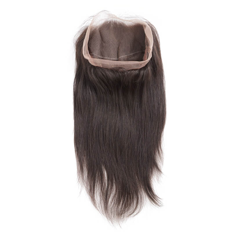 Unprocessed Virgin Hair Silky Straight 360 Lace Frontal Black Color 0