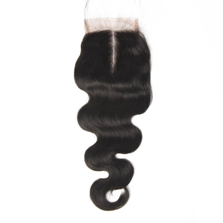 4*4 Unprocessed Virgin Hair Body Wave Lace Closure Natural Color 1