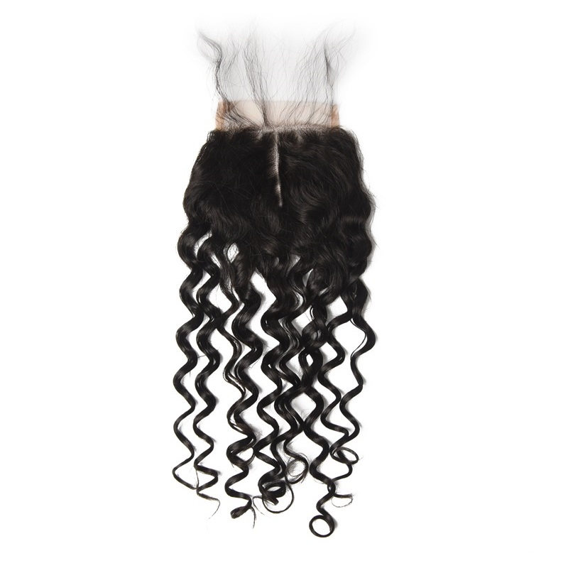 Cheapest Virgin Hair Water Wave Lace Closure, Natural Back 1