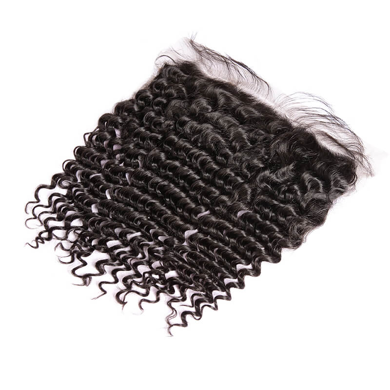 Cheapest Virgin Hair Deep Wave Lace Frontal, Natural Back 0