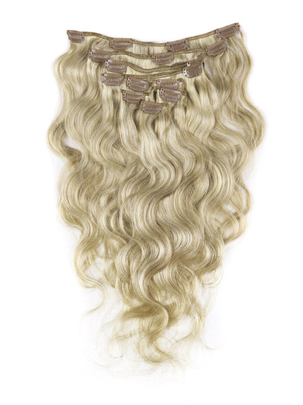 Golden Brown/Blonde(#F12-613) Ultimate Body Wave Clip In Remy Hair Extensions 9 Pieces 0