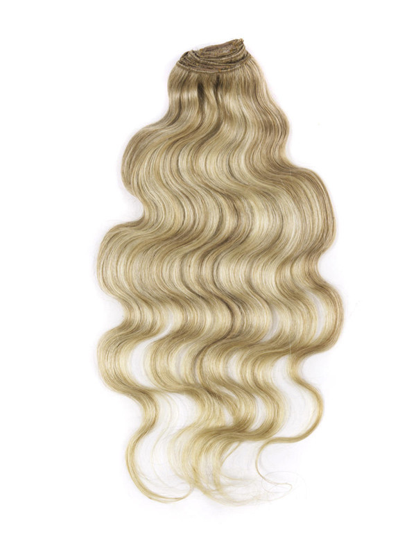 Golden Brown/Blonde(#F12-613) Ultimate Body Wave Clip In Remy Hair Extensions 9 Pieces 1