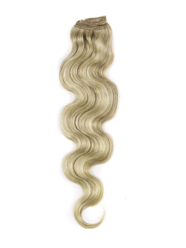 Golden Brown/Blonde(#F12-613) Ultimate Body Wave Clip In Remy Hair Extensions 9 Pieces 2