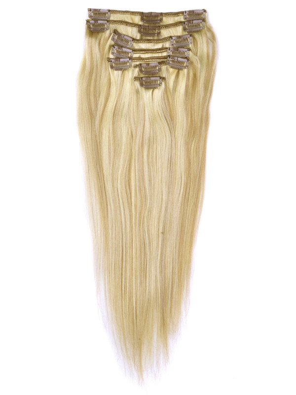 Golden Brown/Blonde(#F12-613) Premium Straight Clip In Hair Extensions 7 Pieces 1