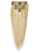 Golden Brown/Blonde(#F12-613) Deluxe Straight Clip In Human Hair Extensions 7 Pieces 0 small