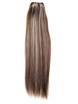 Brown/Blonde(#P4-22) Deluxe Straight Clip In Human Hair Extensions 7 Pieces 2 small
